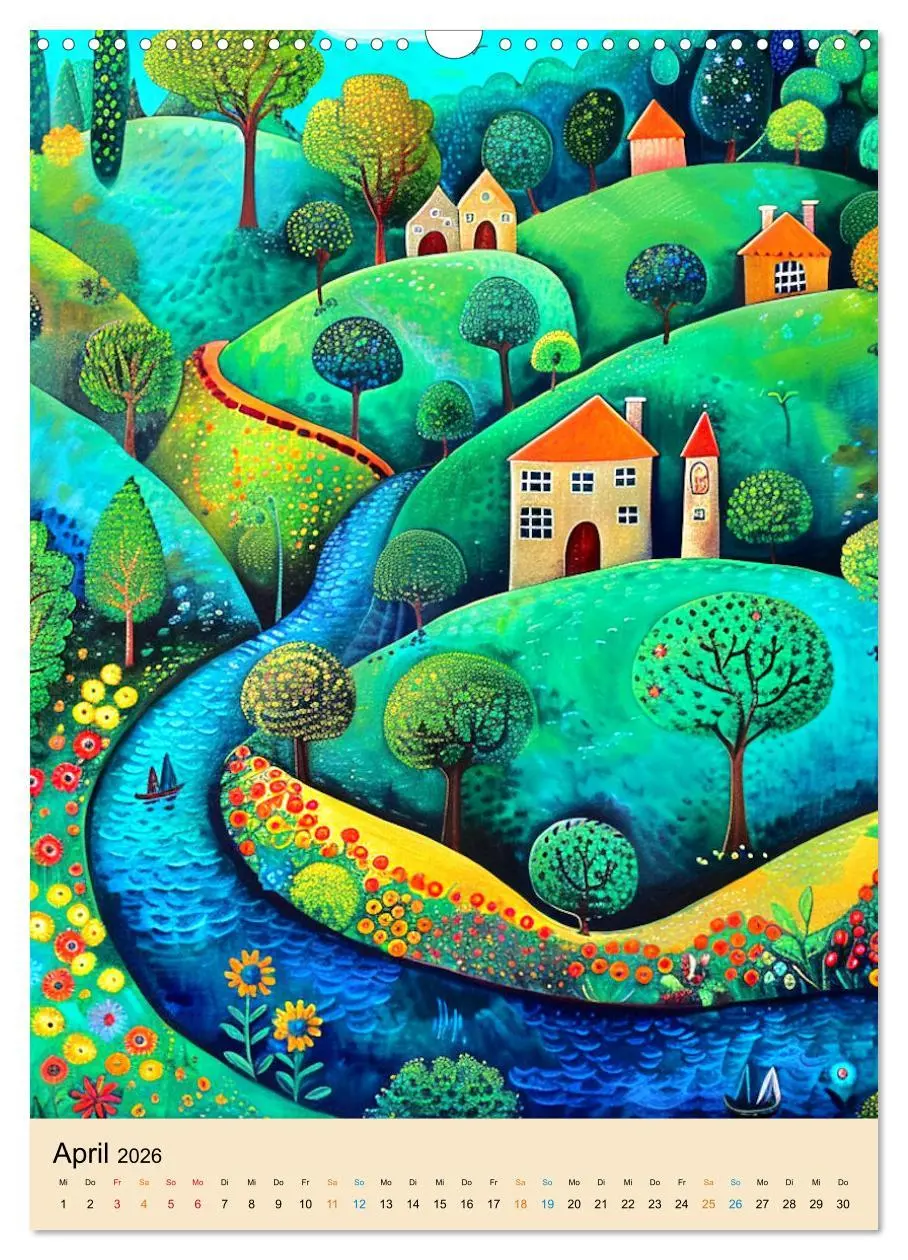 Bild: 9783516273359 | Bunte naive reise (Wandkalender 2026 DIN A3 hoch), CALVENDO...