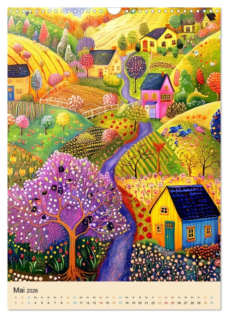 Bild: 9783516273359 | Bunte naive reise (Wandkalender 2026 DIN A3 hoch), CALVENDO...