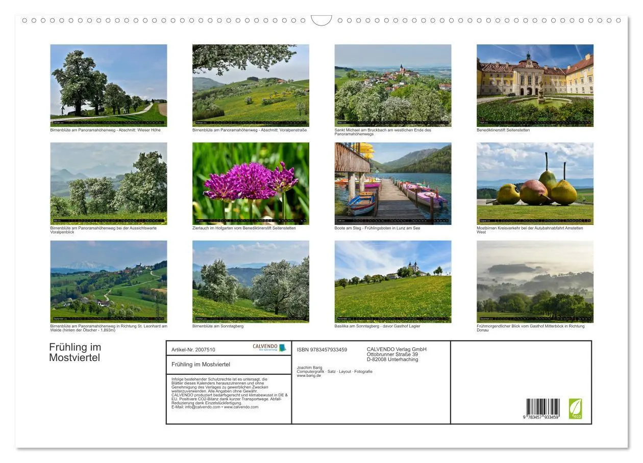 Bild: 9783457933459 | Frühling im Mostviertel (Wandkalender 2026 DIN A2 quer), CALVENDO...