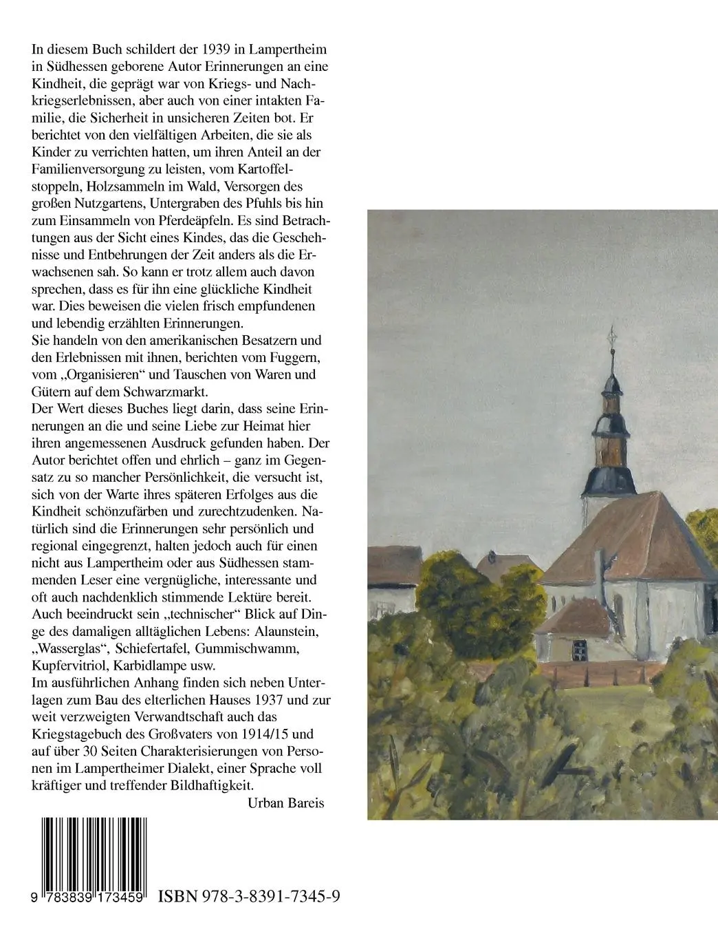 Rückseite: 9783839173459 | Kindheitserinnerungen | Lampertheim 1941-1952 | Werner Grünewald