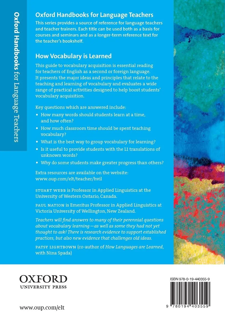 Rückseite: 9780194403559 | How Vocabulary Is Learned | Paul Nation (u. a.) | Taschenbuch | 2017
