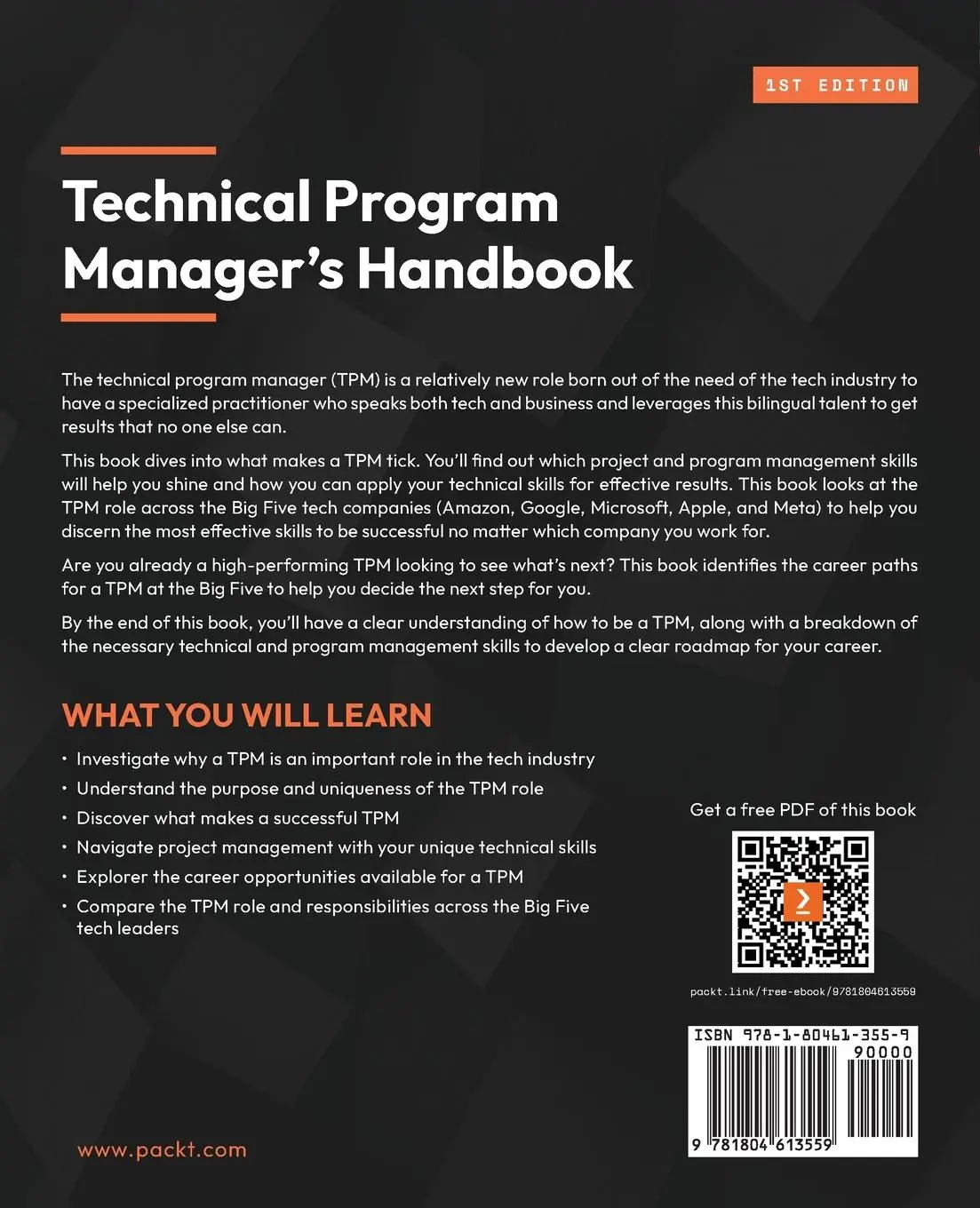 Rückseite: 9781804613559 | Technical Program Manager's Handbook | Joshua Alan Teter | Taschenbuch