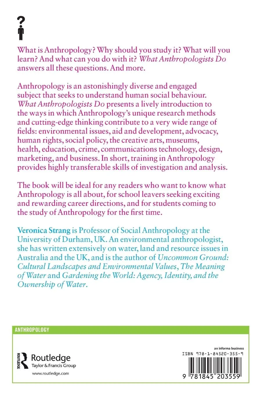Rückseite: 9781845203559 | What Anthropologists Do | Veronica Strang | Taschenbuch | Englisch