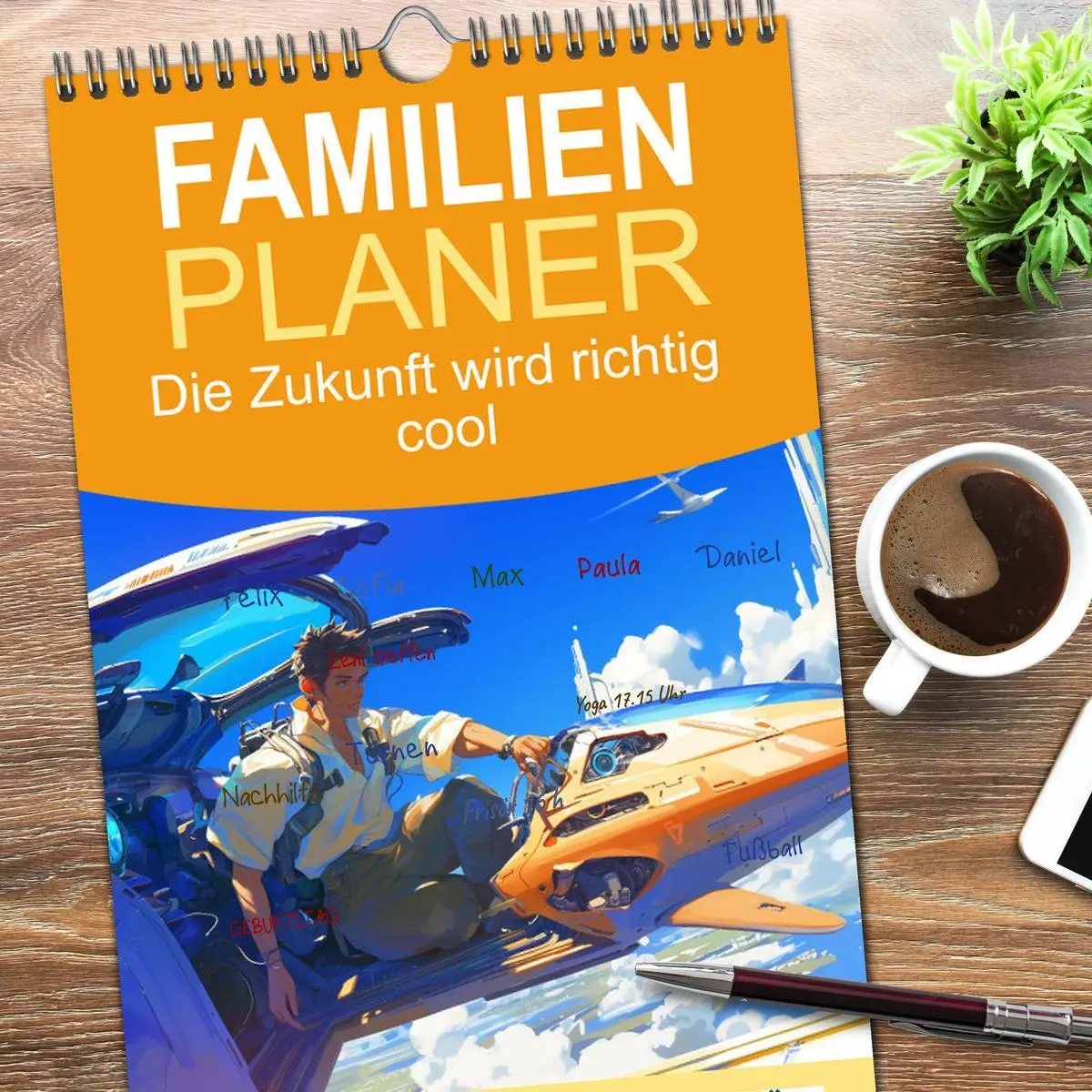 Bild: 9783516493559 | Familienplaner 2026 - Die Zukunft wird richtig cool mit 5 Spalten...