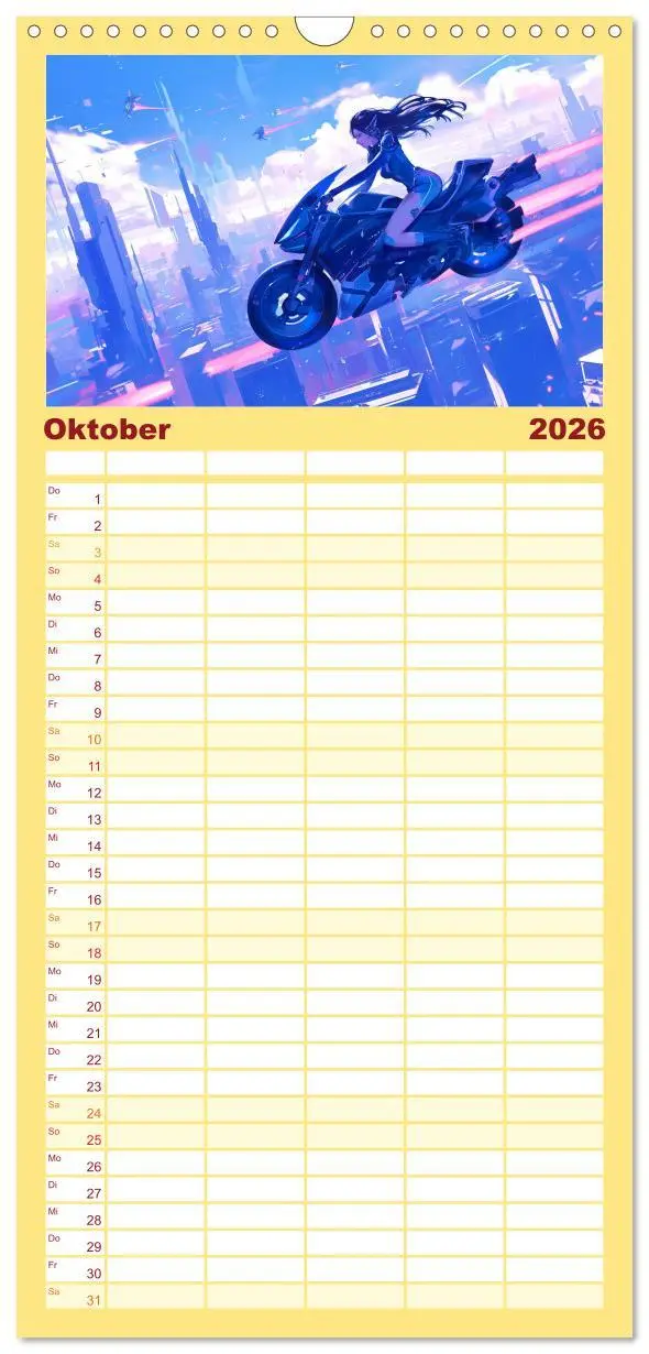 Bild: 9783516493559 | Familienplaner 2026 - Die Zukunft wird richtig cool mit 5 Spalten...