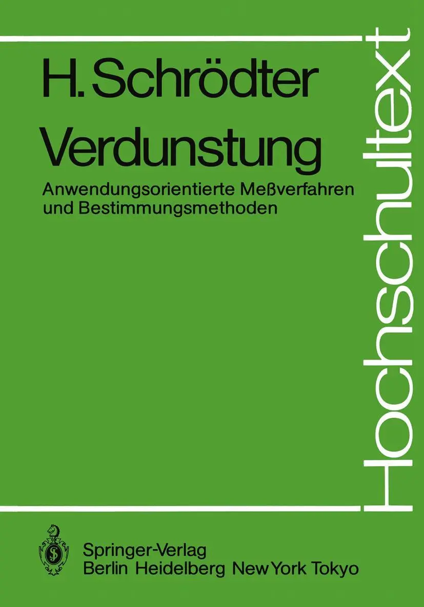 Cover: 9783540153559 | Verdunstung | Harald Schrödter | Taschenbuch | x | Deutsch | 1985