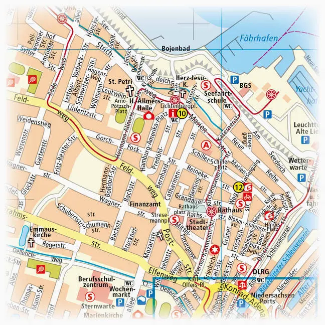 Bild: 9783747303559 | Publicpress Rad- und Wanderkarte Cuxhaven und umzu (mit Stadtplan)...