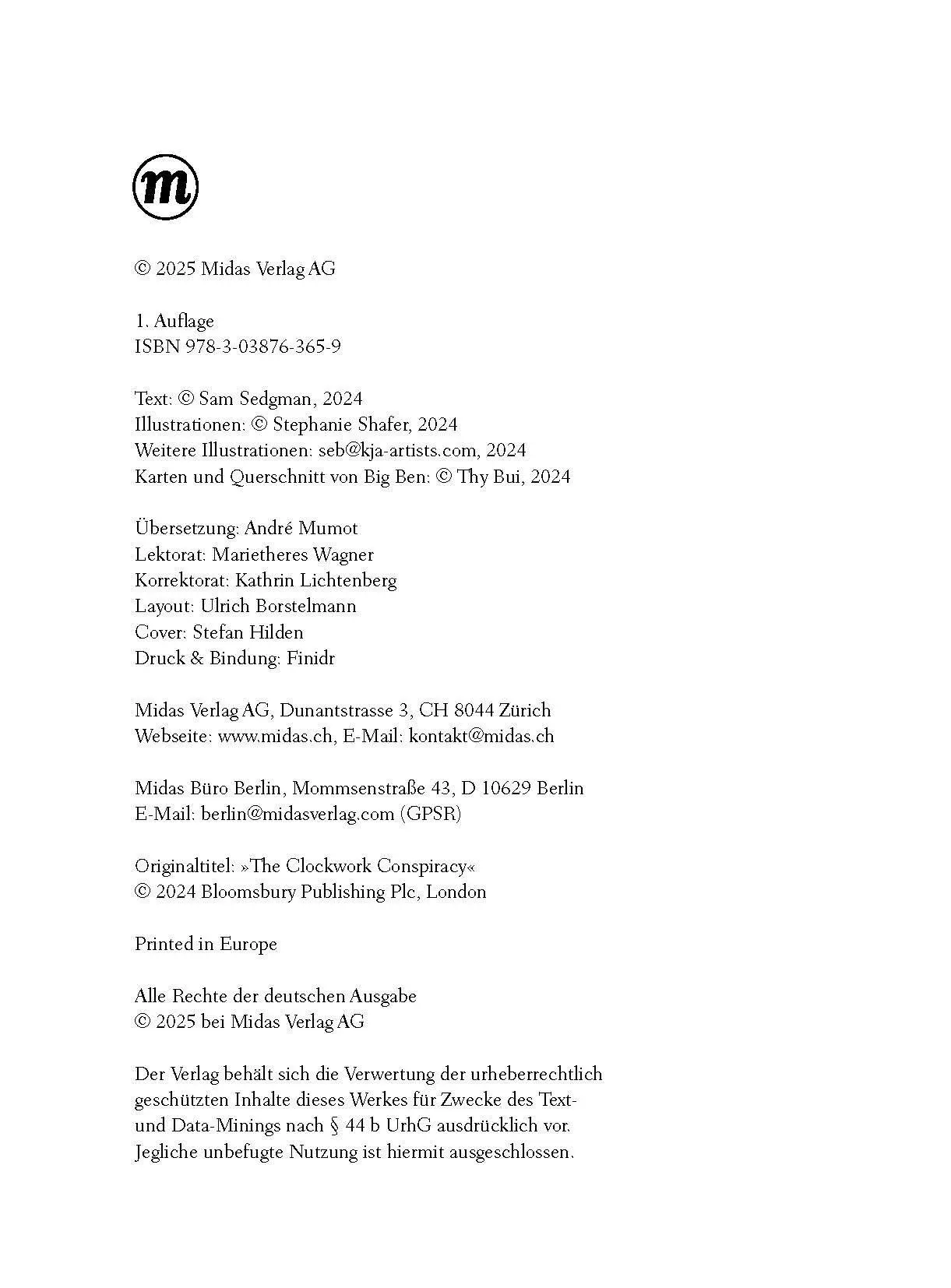 Bild: 9783038763659 | Die gestohlene Zeit | Sam Sedgman | Buch | Isaac Turner ermittelt