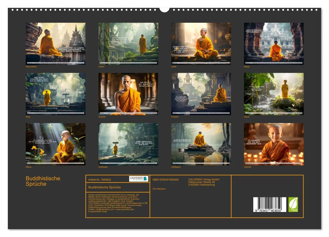 Bild: 9783457463659 | Buddhistische Sprüche (hochwertiger Premium Wandkalender 2026 DIN...