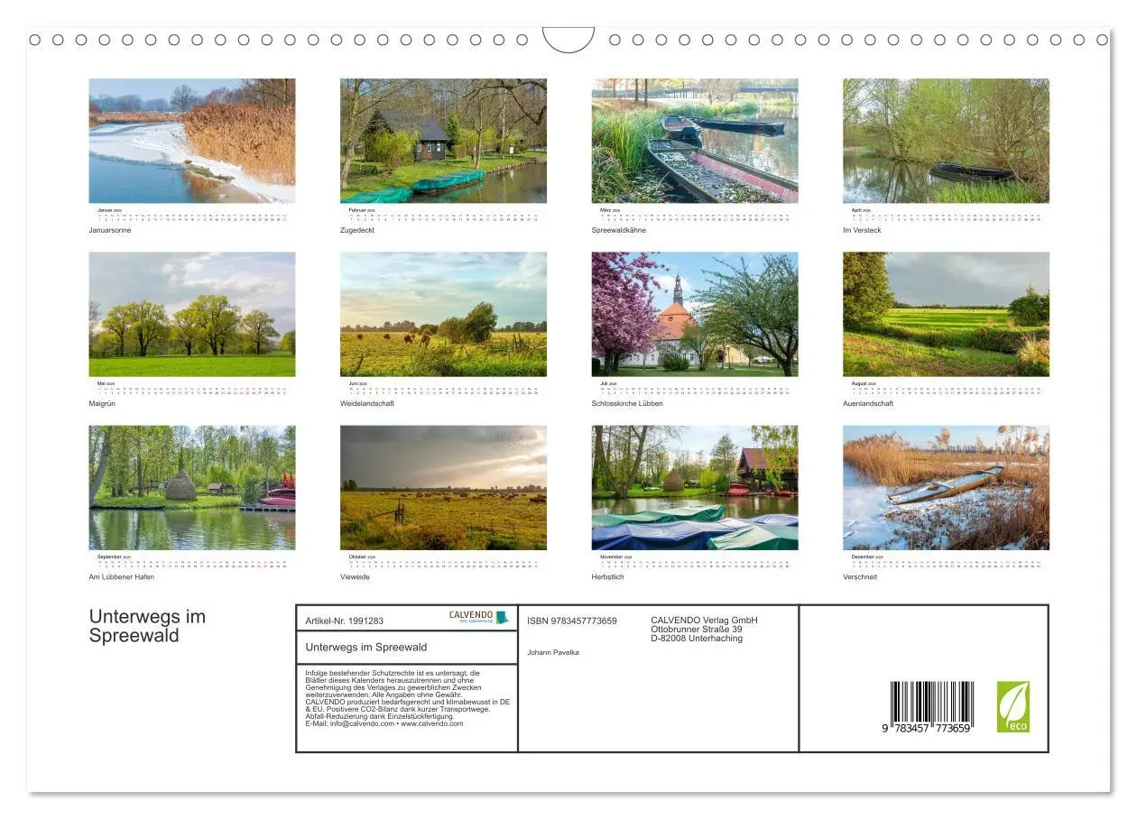 Bild: 9783457773659 | Unterwegs im Spreewald (Wandkalender 2026 DIN A3 quer), CALVENDO...