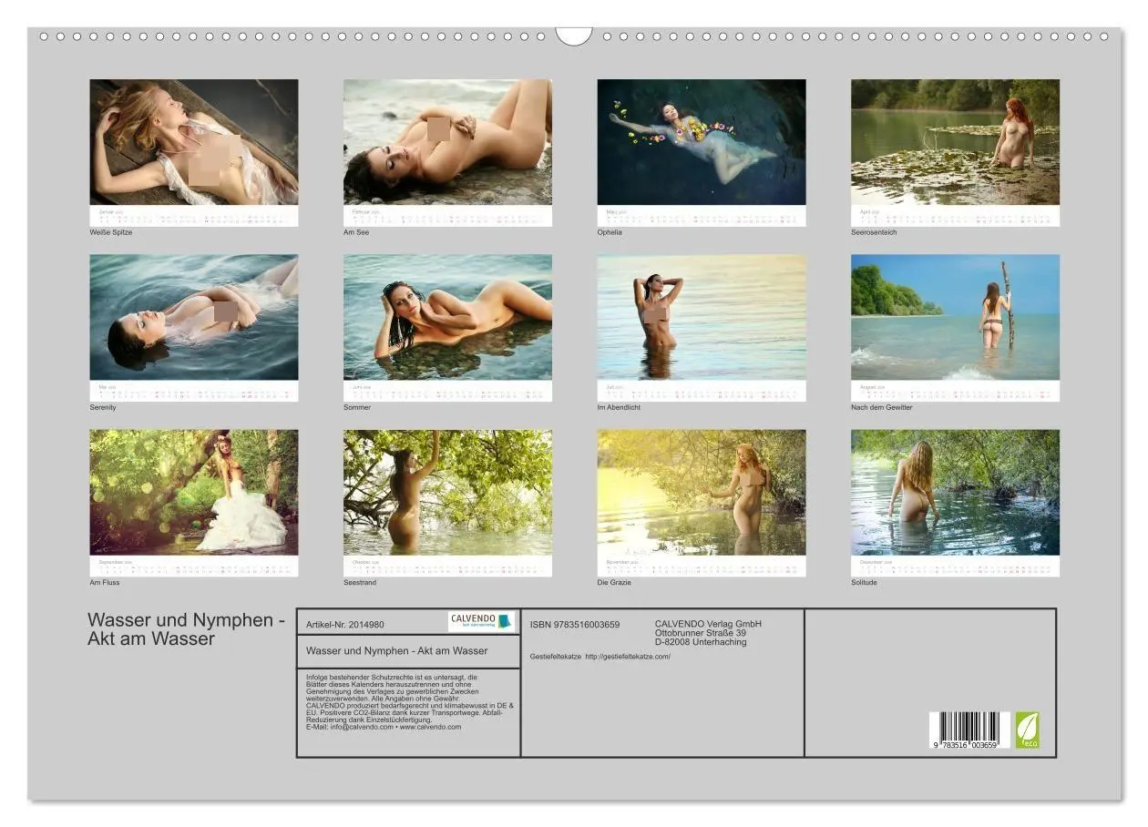 Bild: 9783516003659 | Wasser und Nymphen - Akt am Wasser (Wandkalender 2026 DIN A2 quer),...