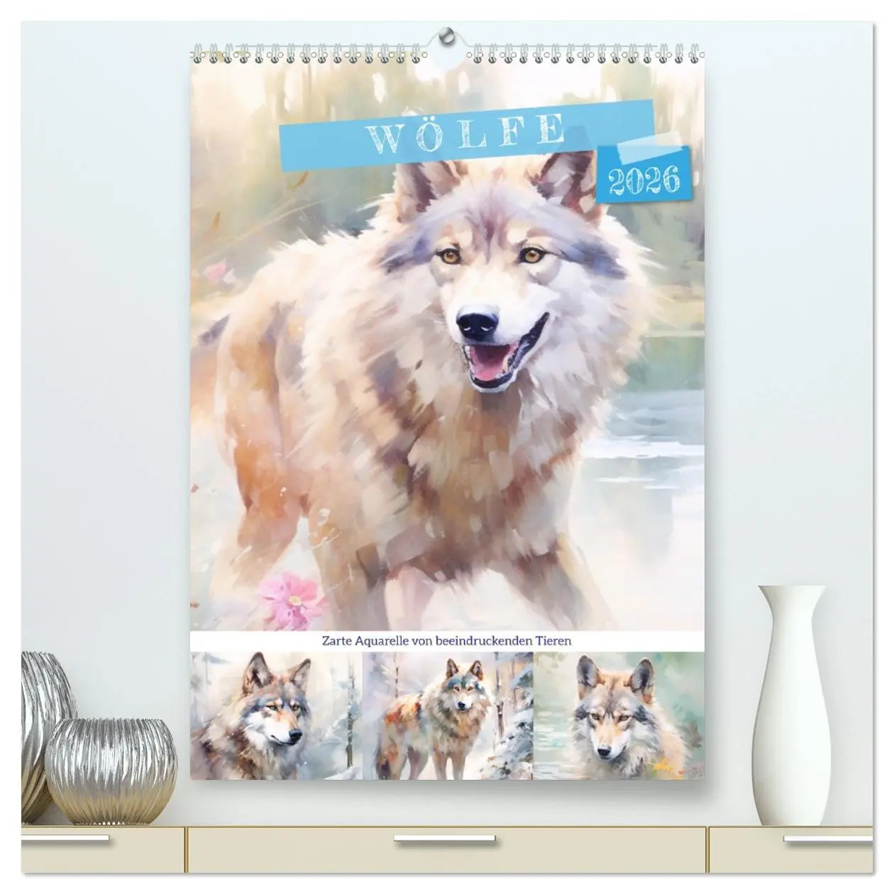 Cover: 9783516313659 | Wölfe. Zarte Aquarelle von beeindruckenden Tieren (hochwertiger...
