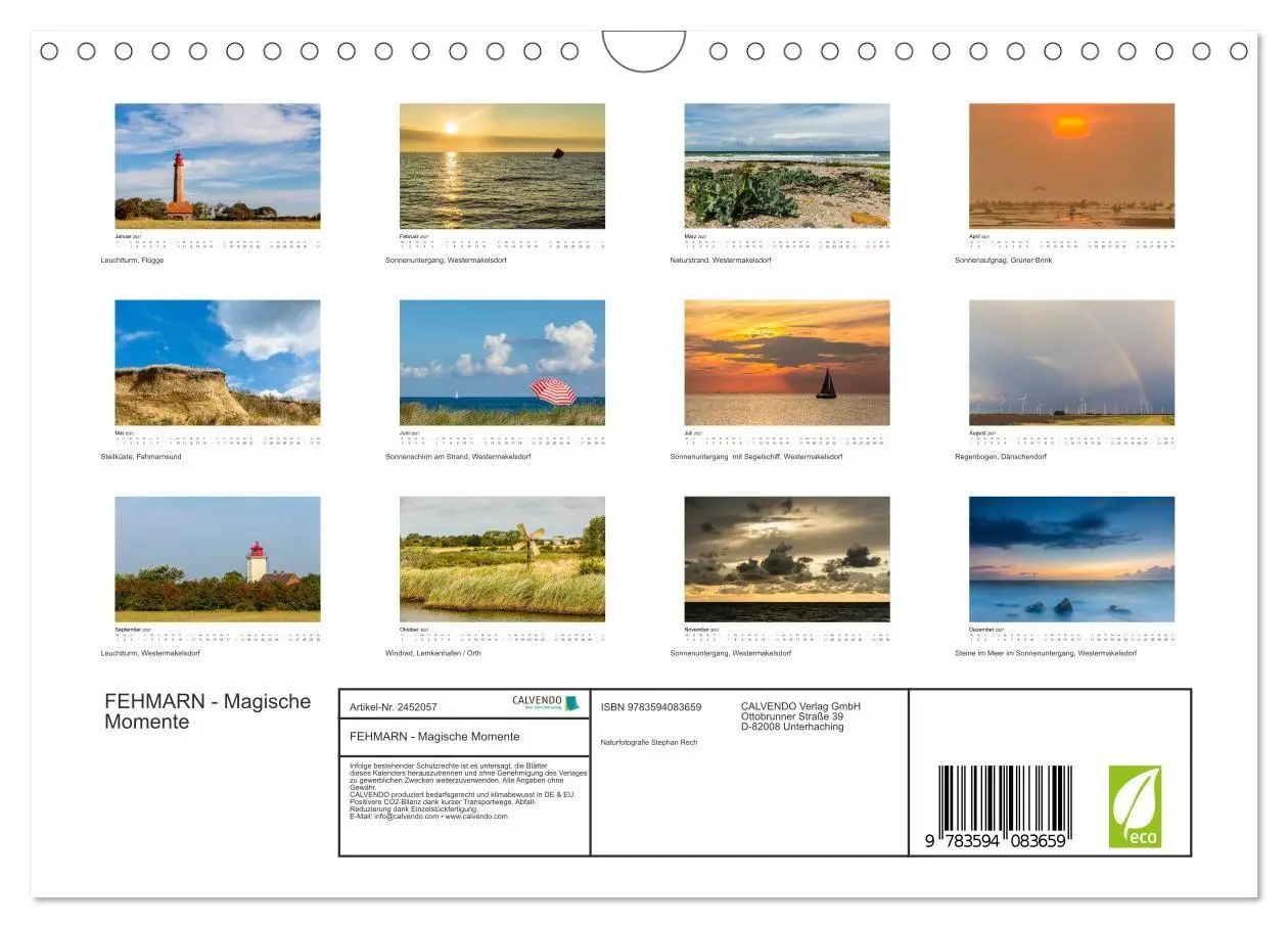 Bild: 9783594083659 | FEHMARN - Magische Momente (Wandkalender 2027 DIN A4 quer),...