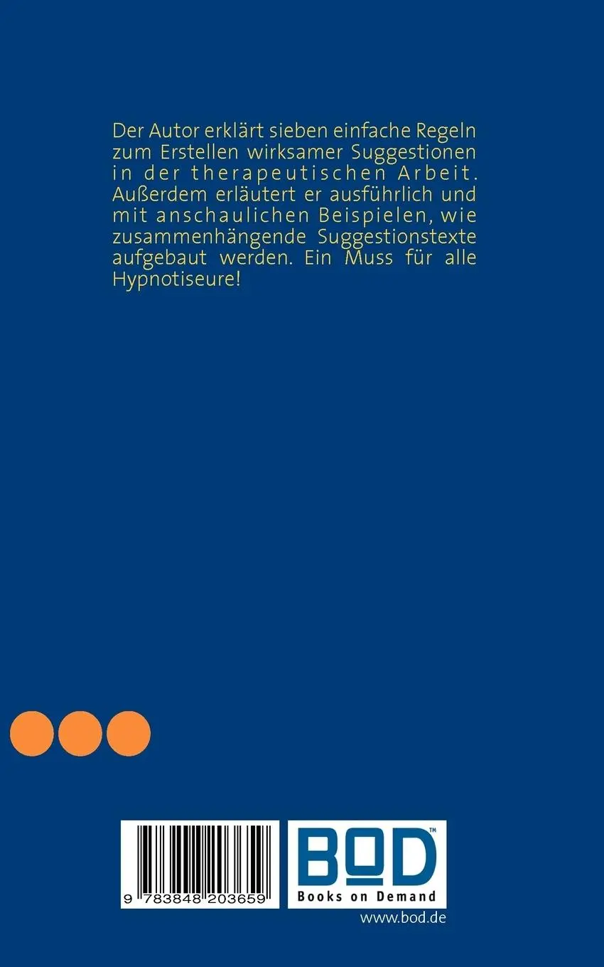 Rückseite: 9783848203659 | Suggestionsregeln für Hypnotiseure | Linus Bergmann | Taschenbuch