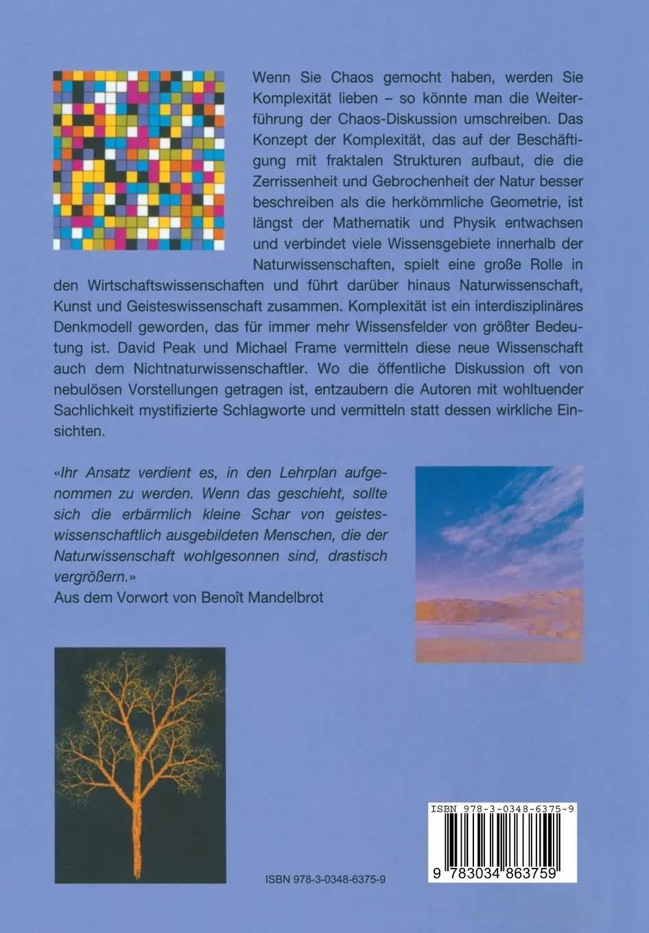Rückseite: 9783034863759 | Komplexität ¿ das gezähmte Chaos | Michael Frame (u. a.) | Taschenbuch