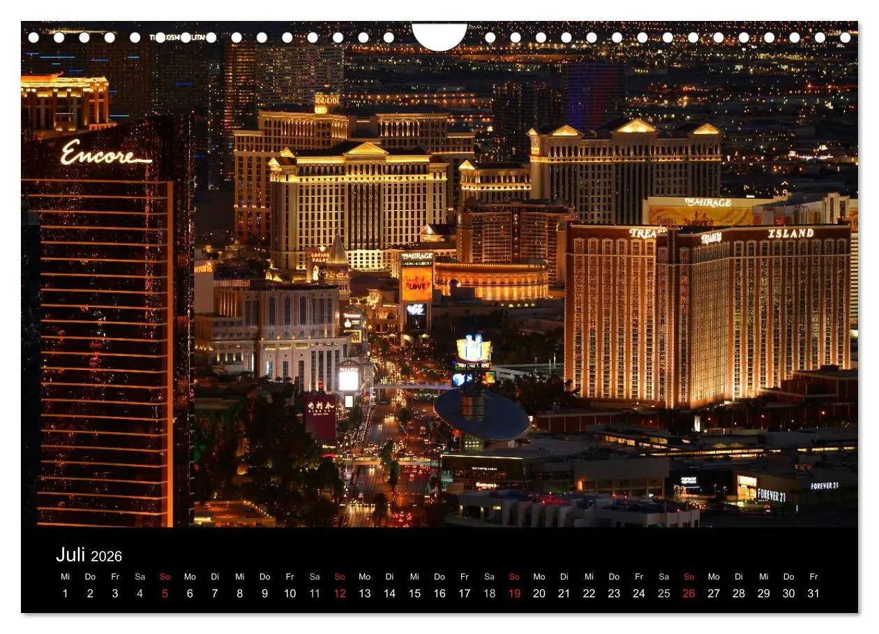 Bild: 9783516233759 | Las Vegas (Wandkalender 2026 DIN A4 quer), CALVENDO Monatskalender