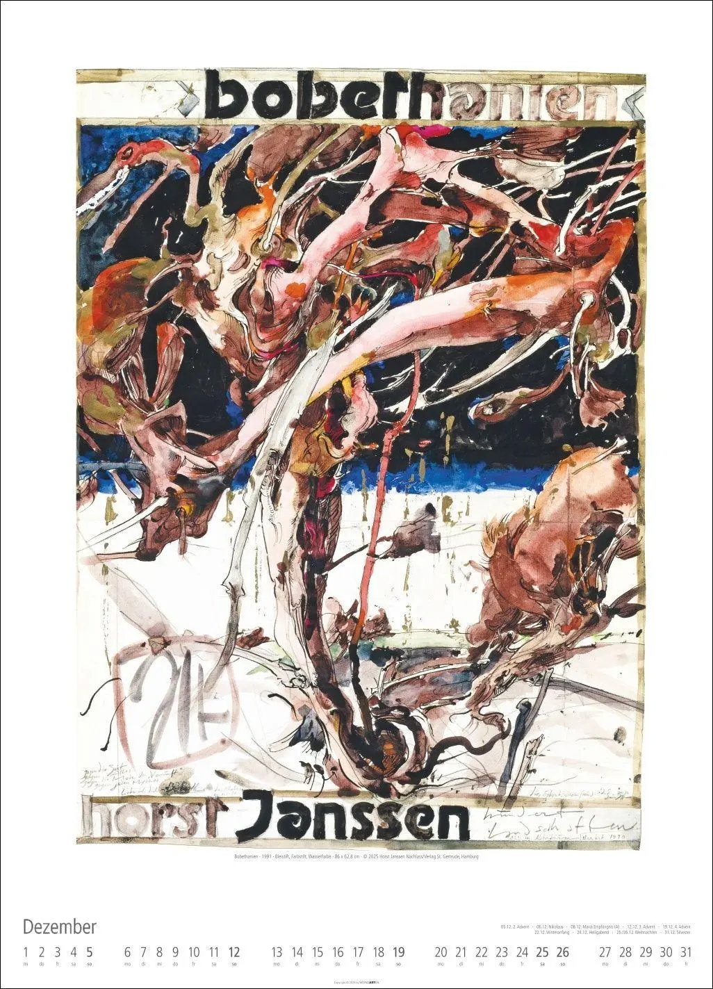 Bild: 9783839903759 | Horst Janssen Kalender 2027 | Horst Janssen | Kalender | Spiralbindung