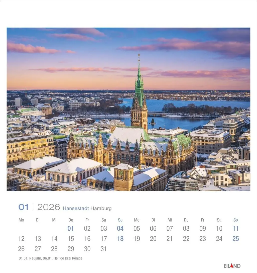 Bild: 9783964023759 | Hansestadt Hamburg Postkartenkalender 2026 | Eiland | Kalender | 13 S.