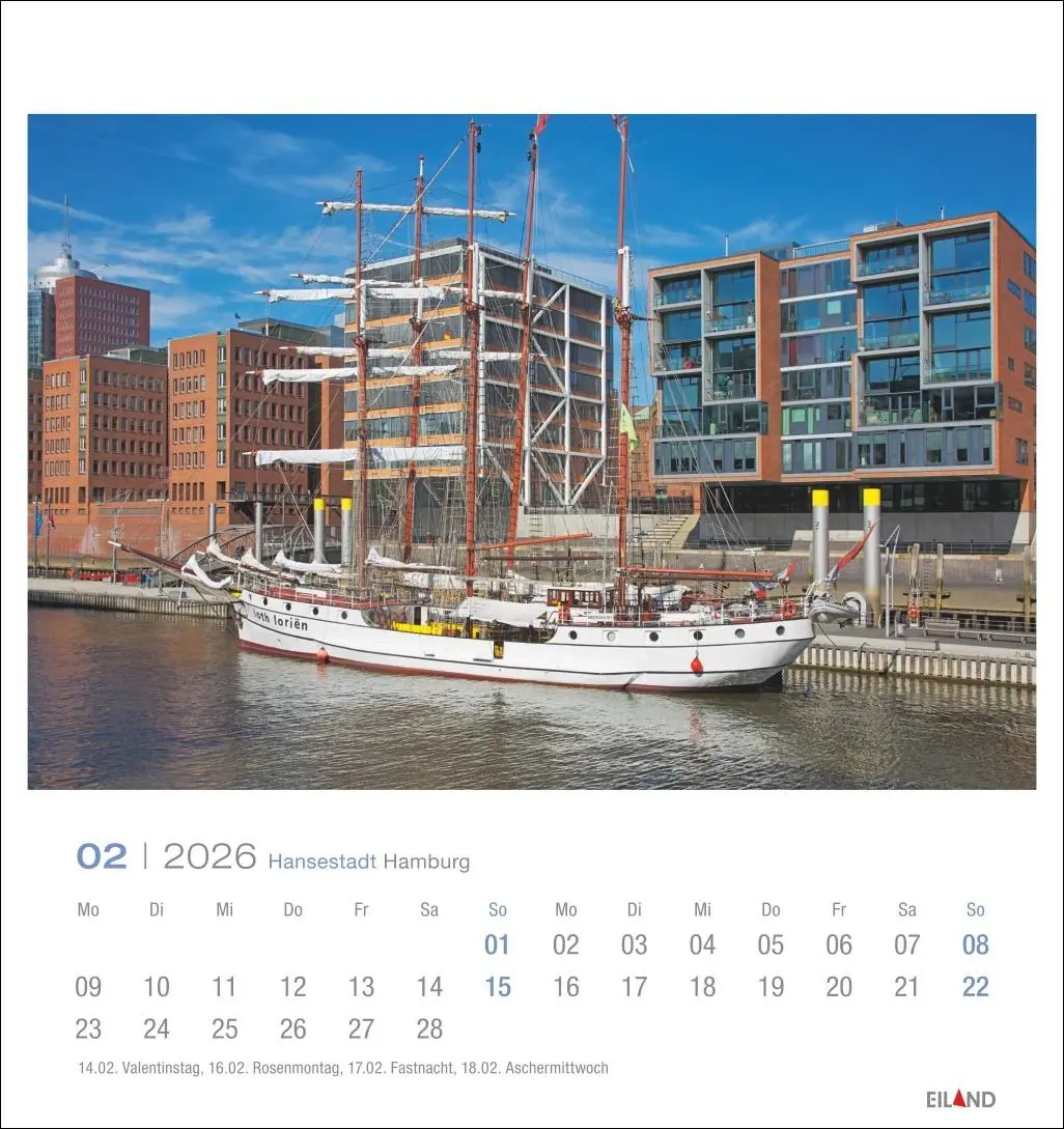 Bild: 9783964023759 | Hansestadt Hamburg Postkartenkalender 2026 | Eiland | Kalender | 13 S.
