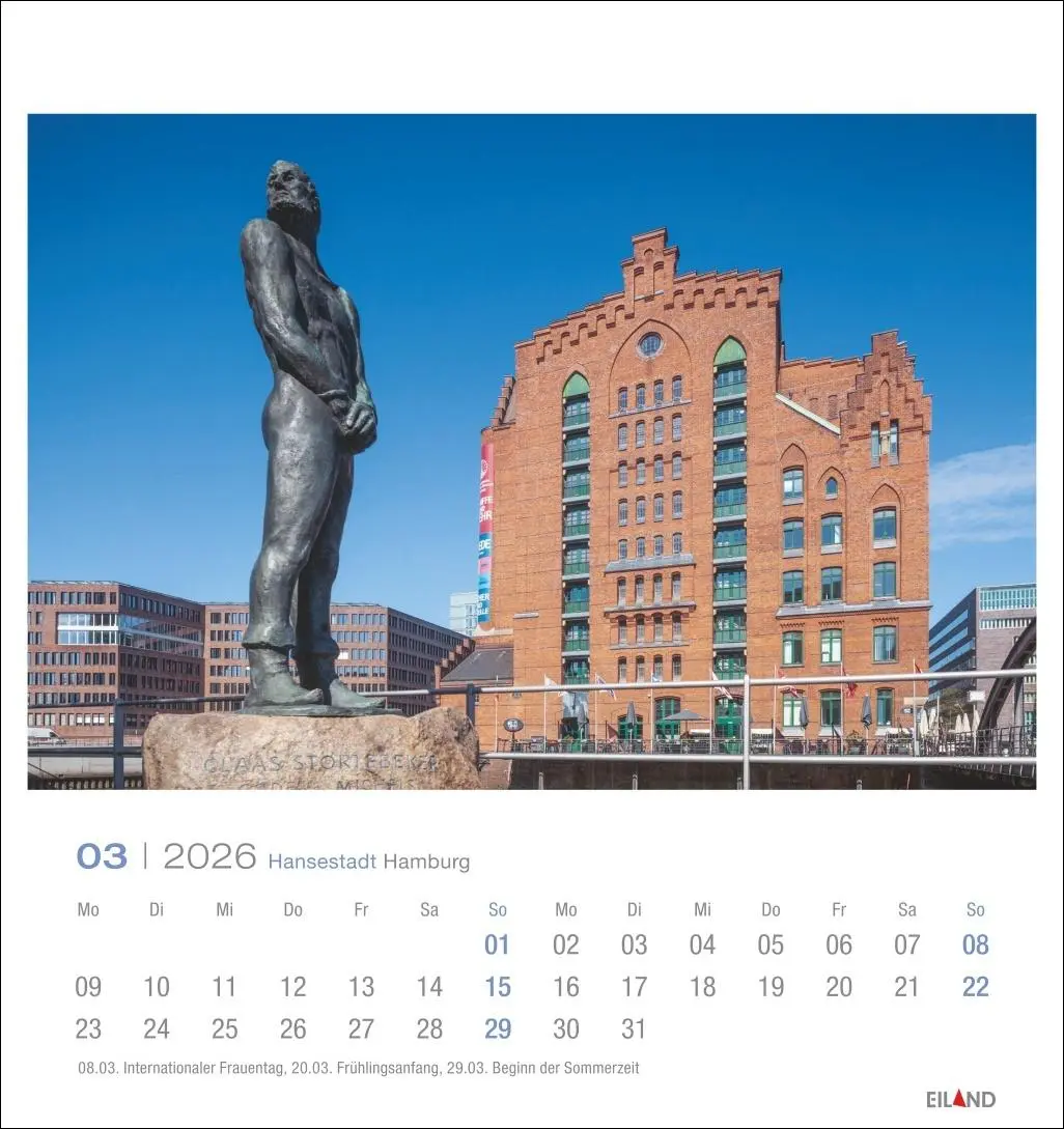 Bild: 9783964023759 | Hansestadt Hamburg Postkartenkalender 2026 | Eiland | Kalender | 13 S.