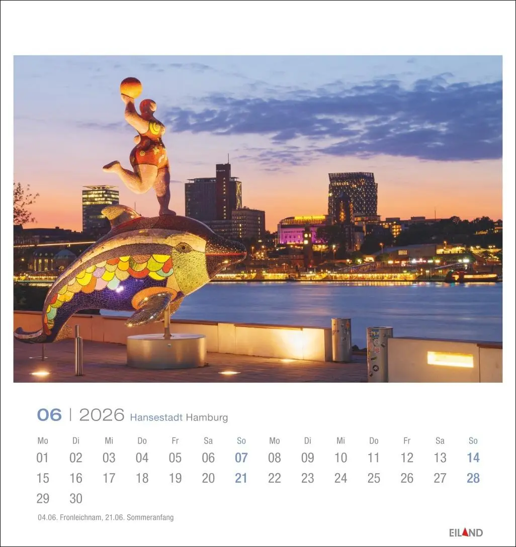 Bild: 9783964023759 | Hansestadt Hamburg Postkartenkalender 2026 | Eiland | Kalender | 13 S.