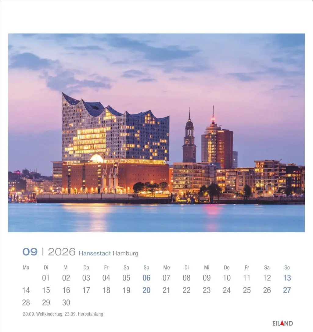 Bild: 9783964023759 | Hansestadt Hamburg Postkartenkalender 2026 | Eiland | Kalender | 13 S.