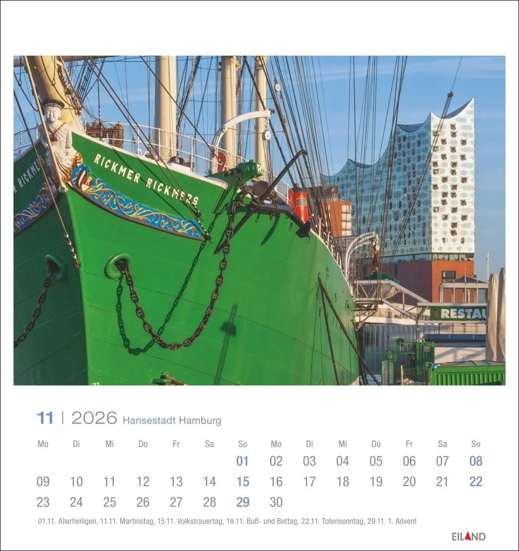 Bild: 9783964023759 | Hansestadt Hamburg Postkartenkalender 2026 | Eiland | Kalender | 13 S.