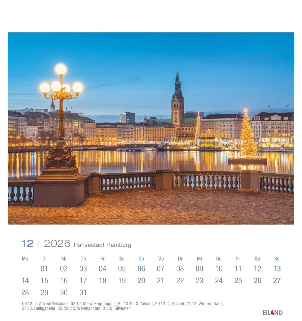 Bild: 9783964023759 | Hansestadt Hamburg Postkartenkalender 2026 | Eiland | Kalender | 13 S.