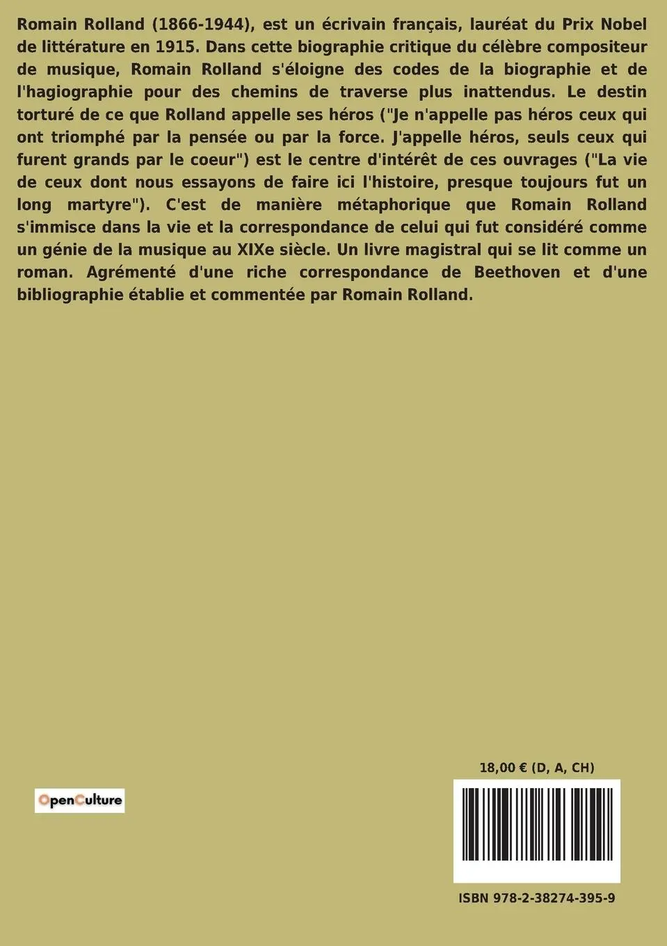 Rückseite: 9782382743959 | Vie de Beethoven | Romain Rolland | Taschenbuch | Paperback | 2022