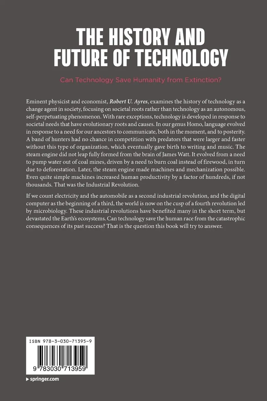 Rückseite: 9783030713959 | The History and Future of Technology | Robert U. Ayres | Taschenbuch