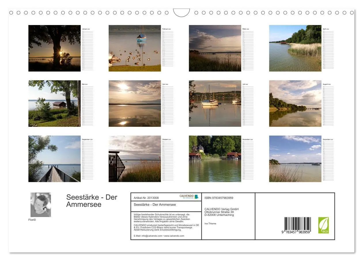Bild: 9783457983959 | Seestärke - Der Ammersee (Wandkalender 2026 DIN A3 quer), CALVENDO...