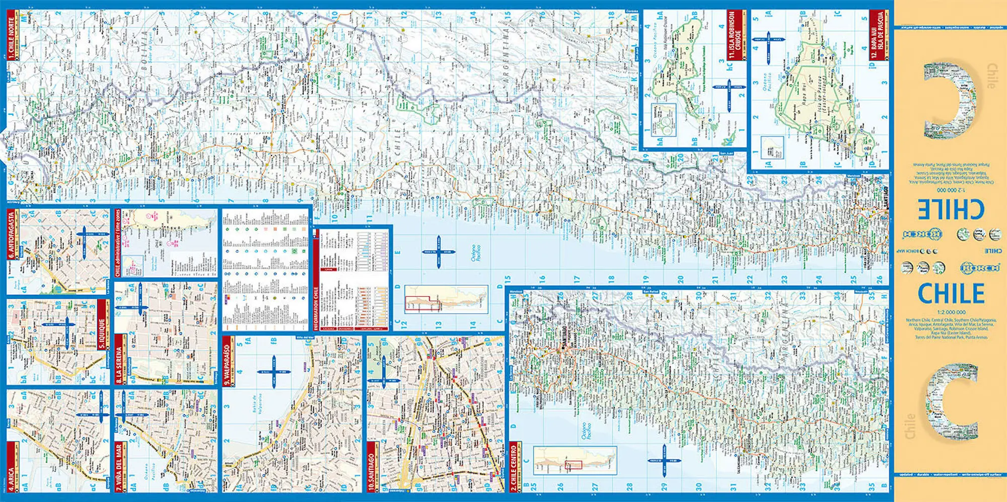 Bild: 9783866093959 | Borch Map Chile | (Land-)Karte | Mehrfarbendruck. Gefalzt | 2 S.