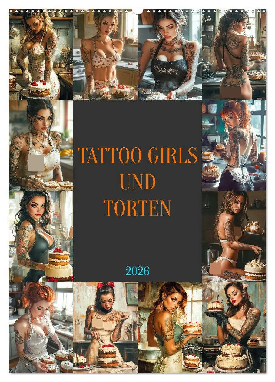 Cover: 9783457254059 | Tattoo Girls und Torten (Wandkalender 2026 DIN A2 hoch), CALVENDO...