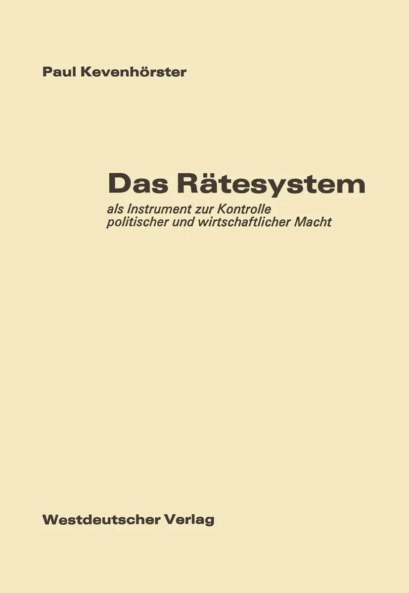 Cover: 9783531024059 | Das Rätesystem | Paul Kevenhörster | Taschenbuch | 190 S. | Deutsch