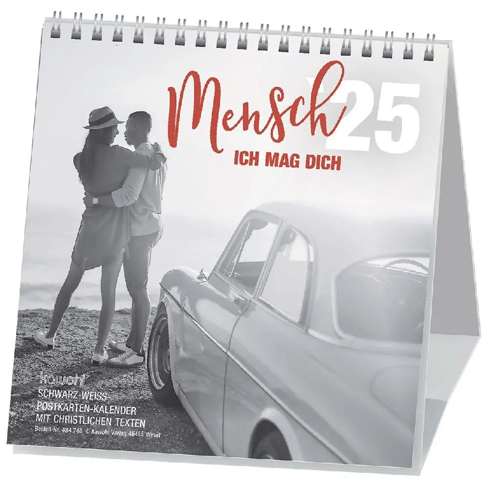 Cover: 9783754874059 | Mensch, ich mag dich 2025 | Schwarz-Weiss-Postkarten-Kalender | 2025