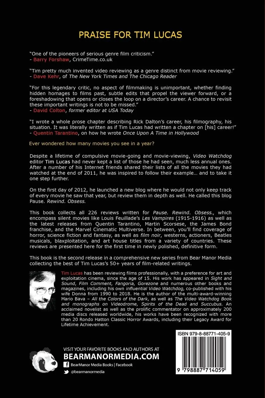 Rückseite: 9798887714059 | Pause. Rewind. Obsess. One Man's One Year Escape into Cinema | Lucas