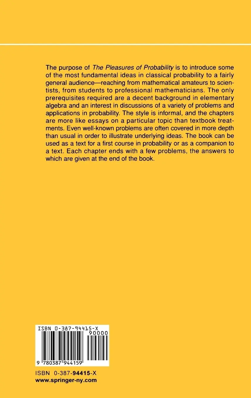 Rückseite: 9780387944159 | The Pleasures of Probability | Richard Isaac | Buch | xv | Englisch