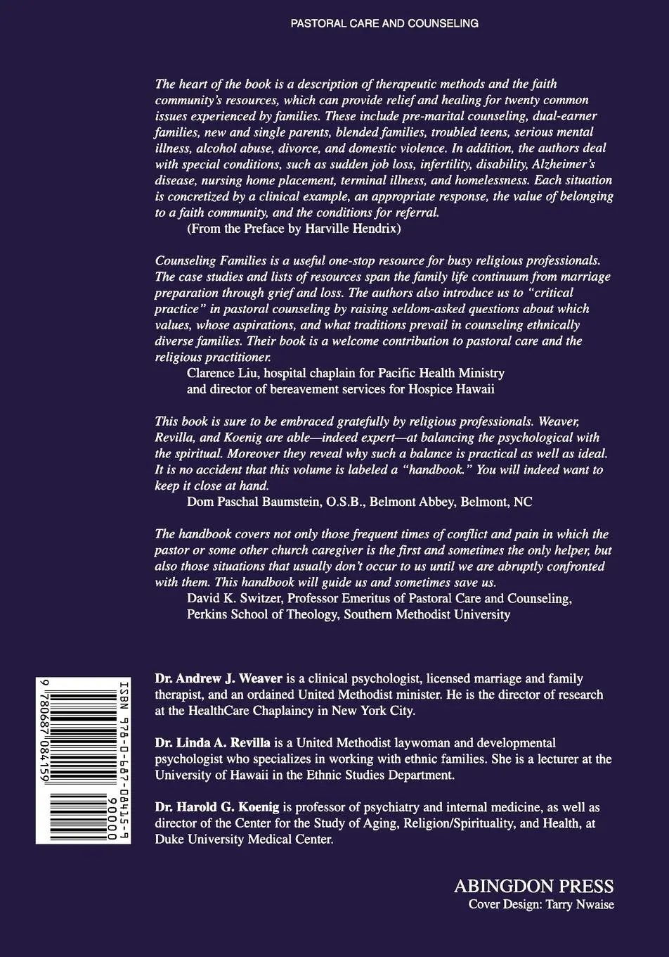 Rückseite: 9780687084159 | Counseling Families Across the Stages of Life | Weaver (u. a.) | Buch