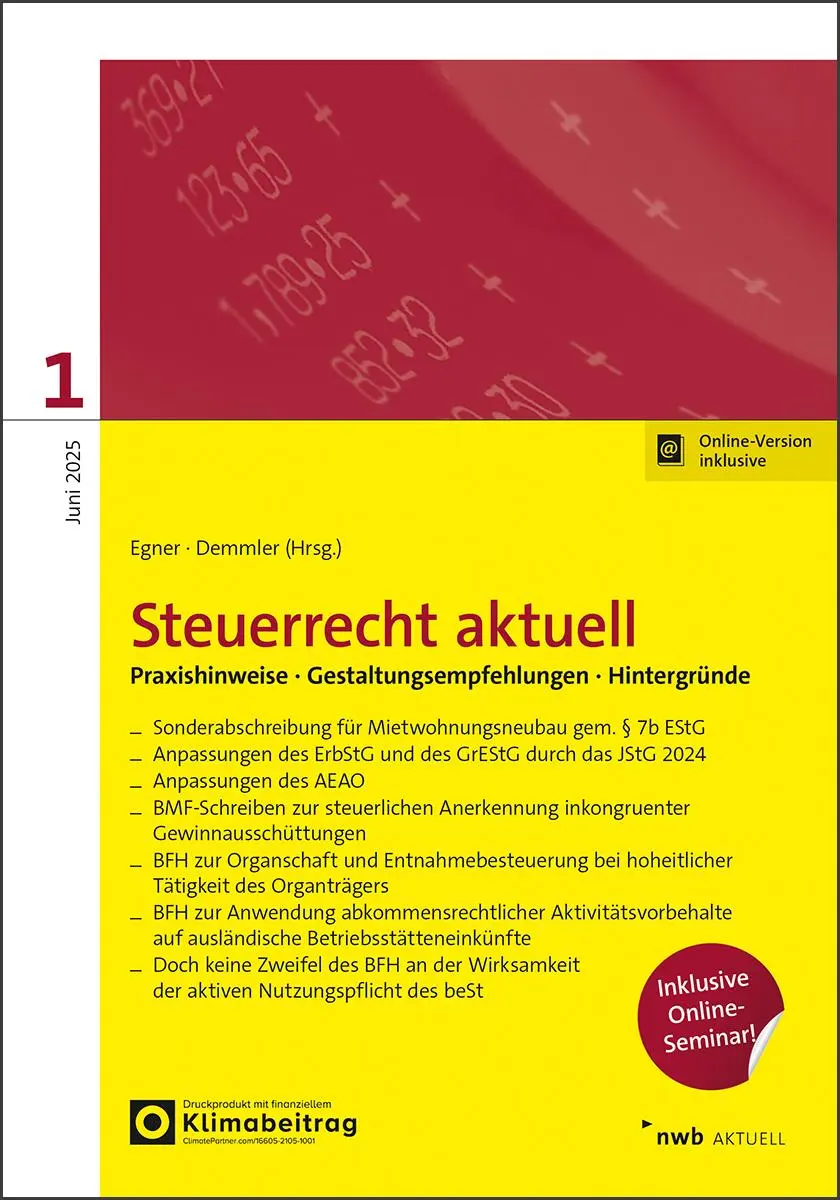 Cover: 9783482684159 | Steuerrecht aktuell 1/2025 | Thomas Bruckbauer (u. a.) | Bundle | 2025