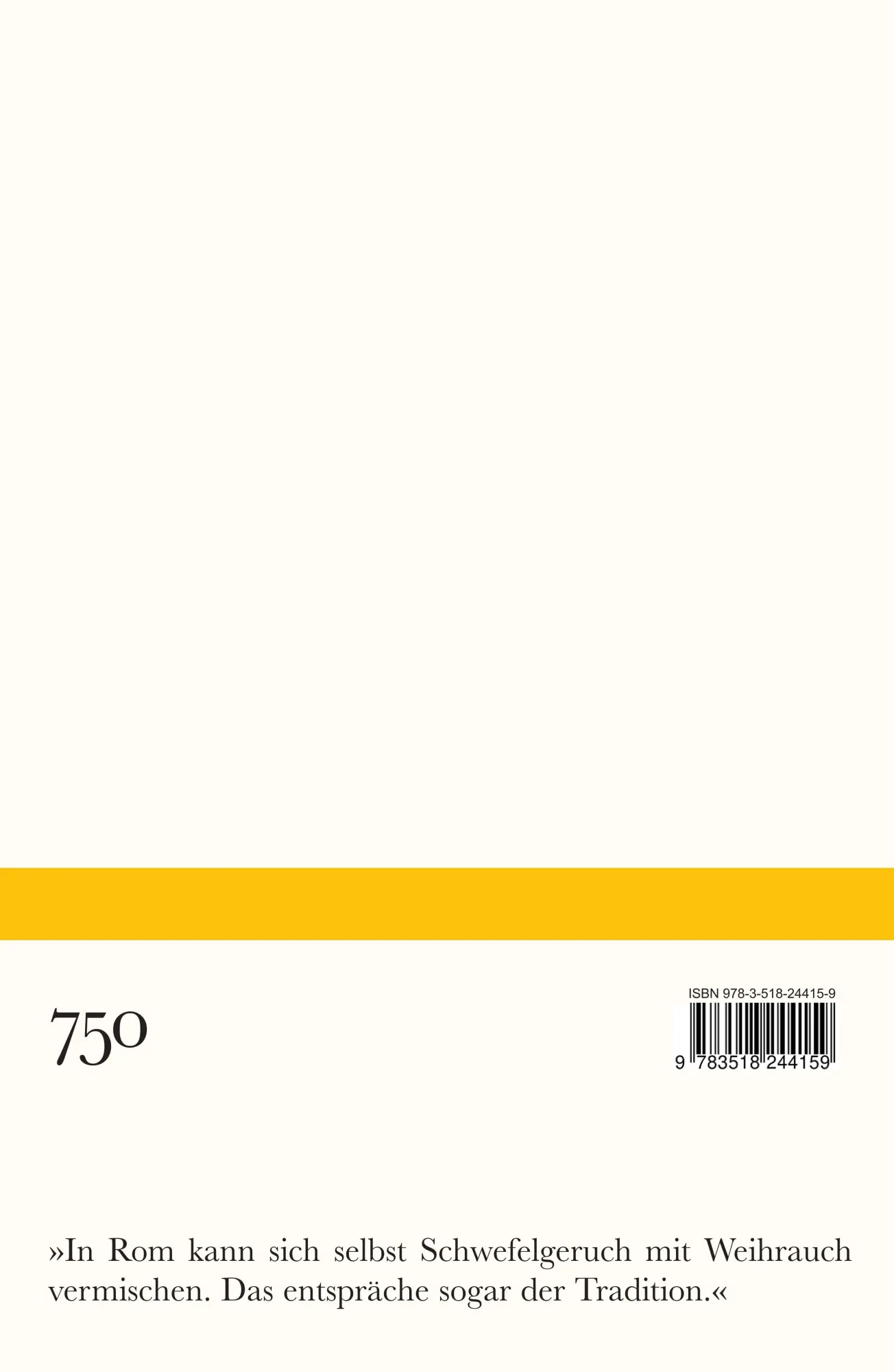 Rückseite: 9783518244159 | Rom ohne Papst | Guido Morselli | Taschenbuch | Bibliothek Suhrkamp