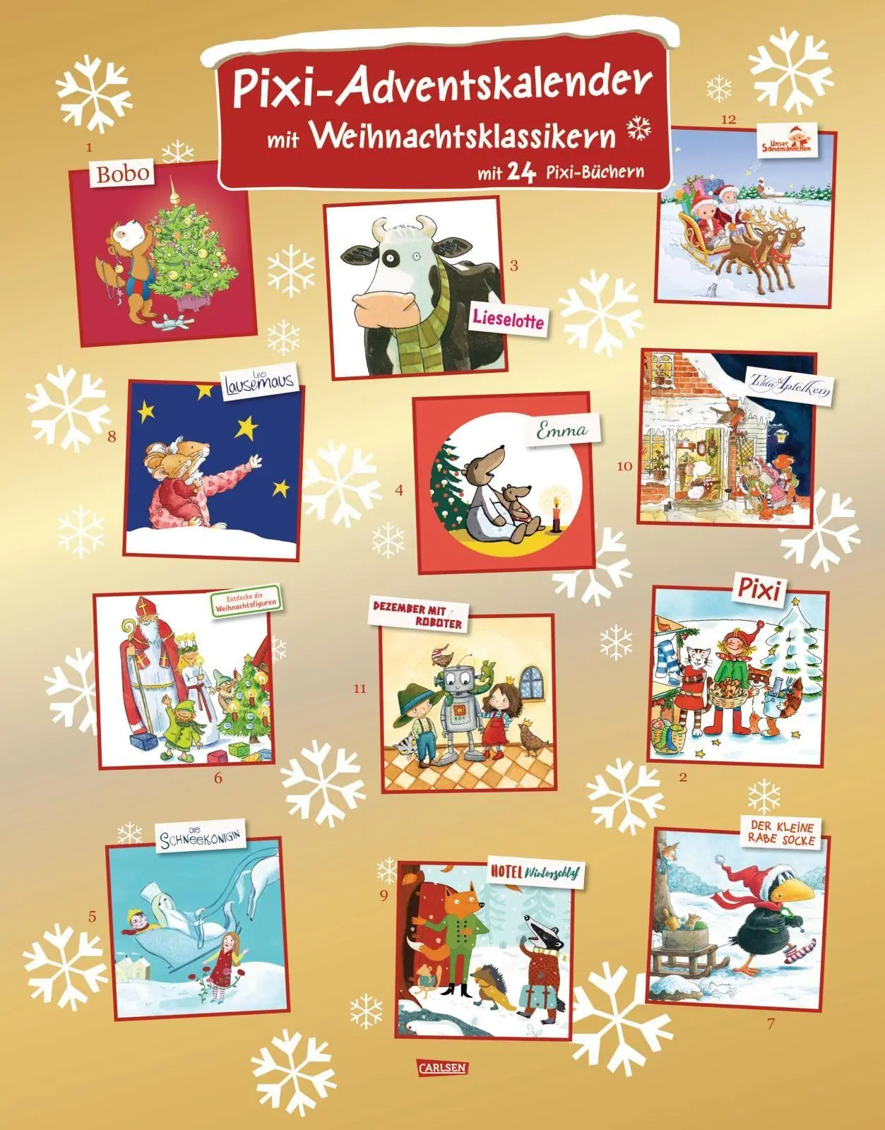 Cover: 9783551054159 | Pixi Adventskalender GOLD 2026 | Diverse | Box | 576 S. | Deutsch