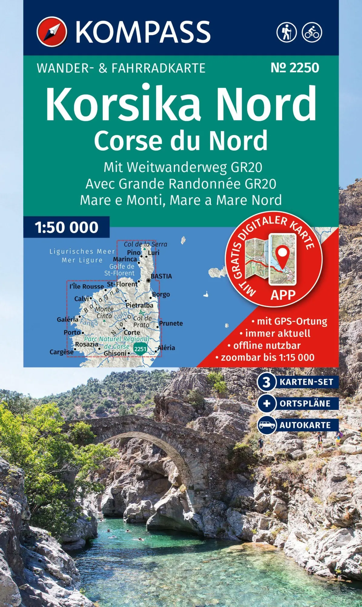 Cover: 9783991544159 | KOMPASS Wanderkarten-Set 2250 Korsika Nord, Corse du Nord,...