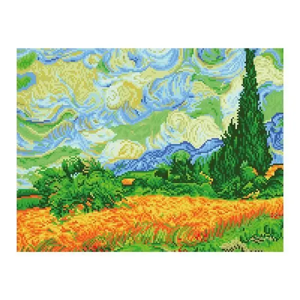 Bild: 4897073244259 | Diamond Dotz Weizenfeld mit Zypressen (Van Gogh) | Vincent van Gogh