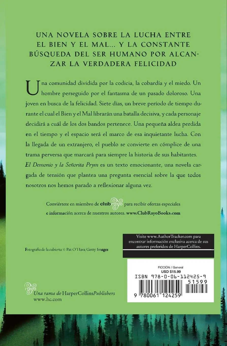 Rückseite: 9780061124259 | El Demonio y la Senorita Prym | Una Novela | Paulo Coelho | Buch