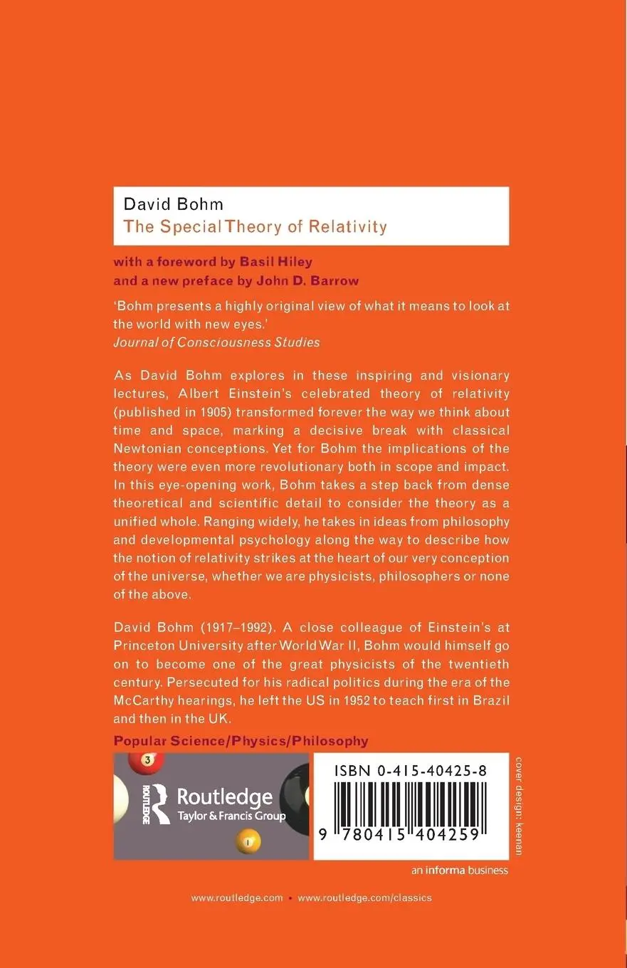 Rückseite: 9780415404259 | The Special Theory of Relativity | David Bohm | Taschenbuch | Englisch