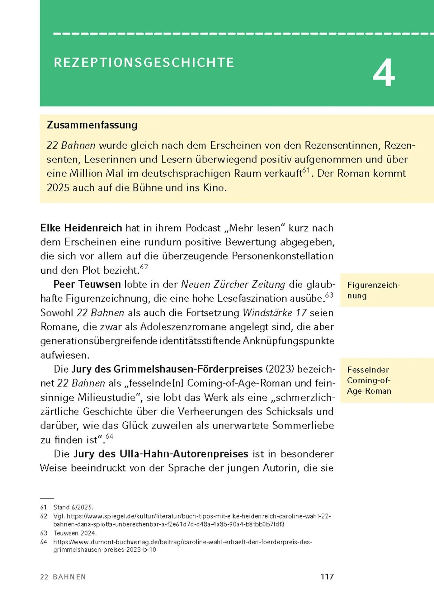 Bild: 9783129304259 | 22 Bahnen von Caroline Wahl - Textanalyse und Interpretation | Wahl