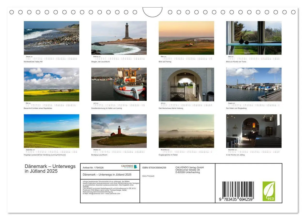 Bild: 9783435694259 | Dänemark - Unterwegs in Jütland 2025 (Wandkalender 2025 DIN A4...