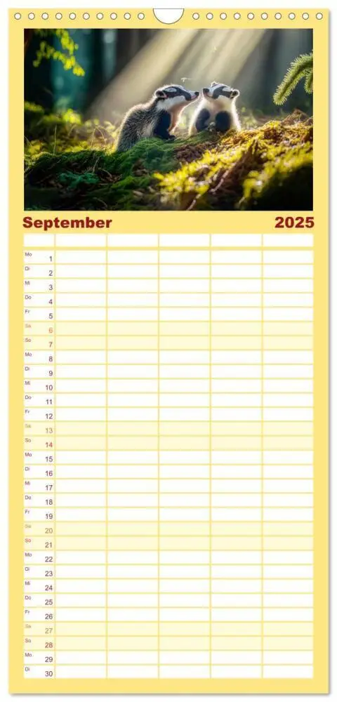 Bild: 9783457094259 | Familienplaner 2025 - Putzige Tierwelt - gemeinsam die Welt...