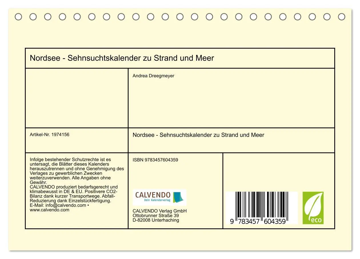 Bild: 9783457604359 | Nordsee - Sehnsuchtskalender zu Strand und Meer (Tischkalender 2026...