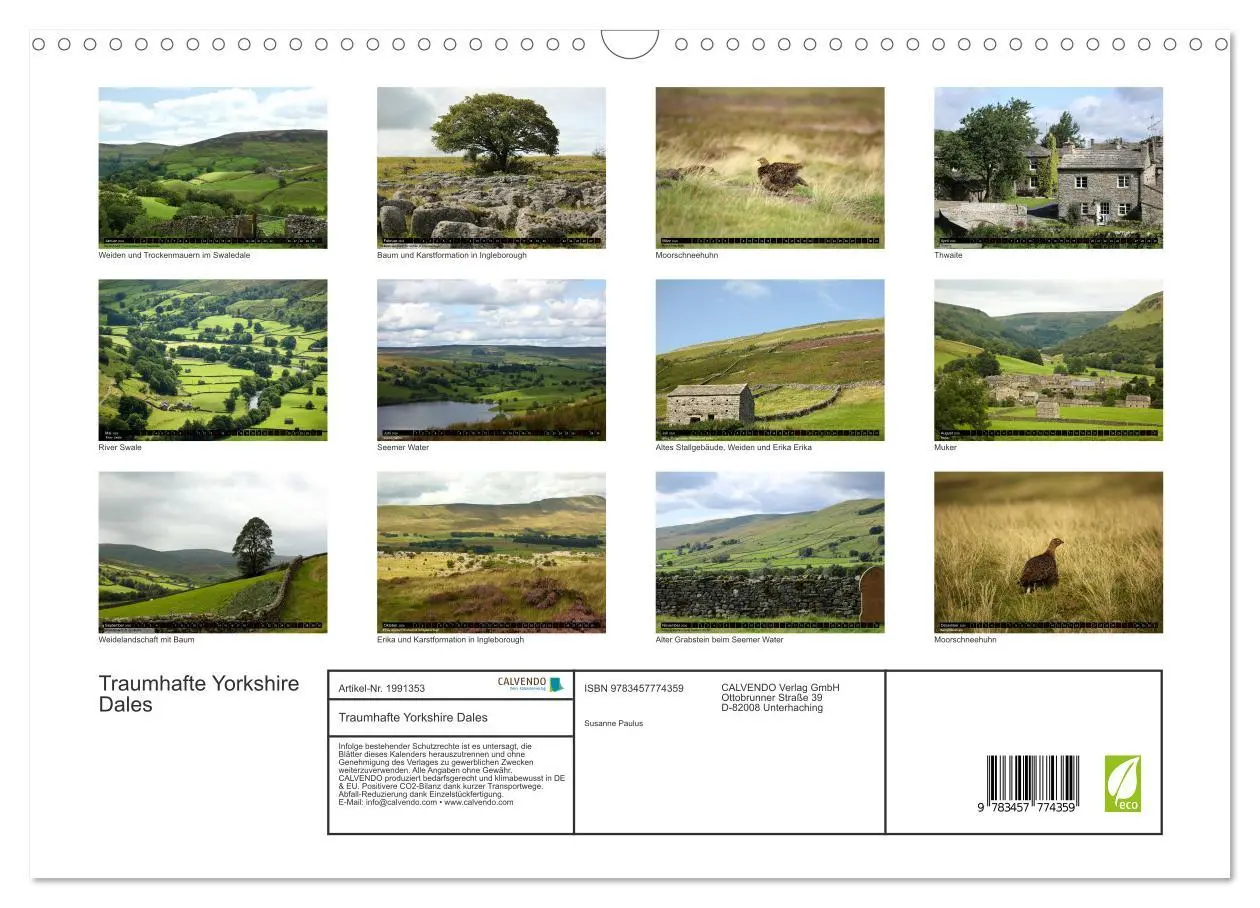 Bild: 9783457774359 | Traumhafte Yorkshire Dales (Wandkalender 2026 DIN A3 quer),...